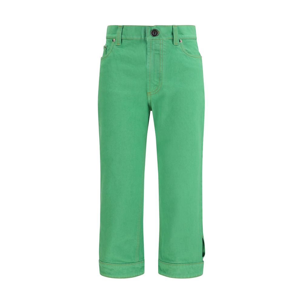 Versace Bicolor Cotton Cropped Jeans