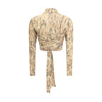 Ganni Beige Recycled Polyester Blouse