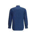 Finamore Blue Cotton Shirt