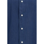 Finamore Blue Cotton Shirt