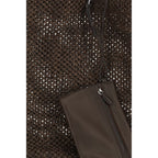 The Row Brown Raffia Shoulder Bag