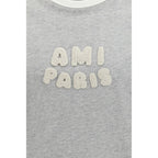 Ami Paris Gray Cotton T-Shirt