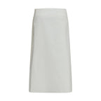 RIER White Cotton Midi Skirt