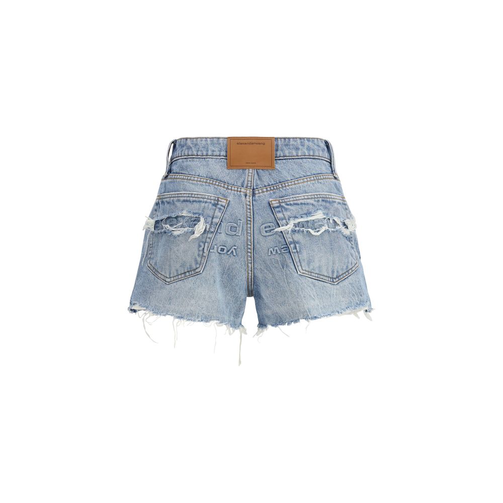 Alexander Wang Blue Cotton Bermuda Shorts