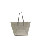 Brunello Cucinelli Gray Calf Leather Bos Taurus Shoulder Bag