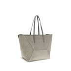 Brunello Cucinelli Gray Calf Leather Bos Taurus Shoulder Bag