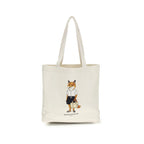 Maison Kitsuné Beige Cotton Handbag