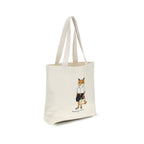 Maison Kitsuné Beige Cotton Handbag