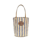Valentino Garavani Blue Raffia Backet Bag