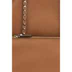 Valentino Garavani Brown Calf Leather Bos Taurus Shoulder Bag