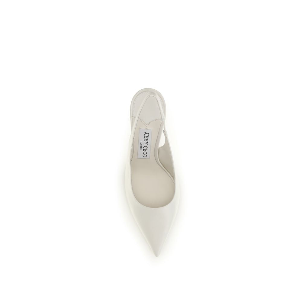 Jimmy Choo White Silk High Heel Pumps