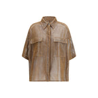 Brunello Cucinelli Brown Denim Shirt