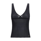 Saint Laurent Black Silk Sleeveles T-Shirt