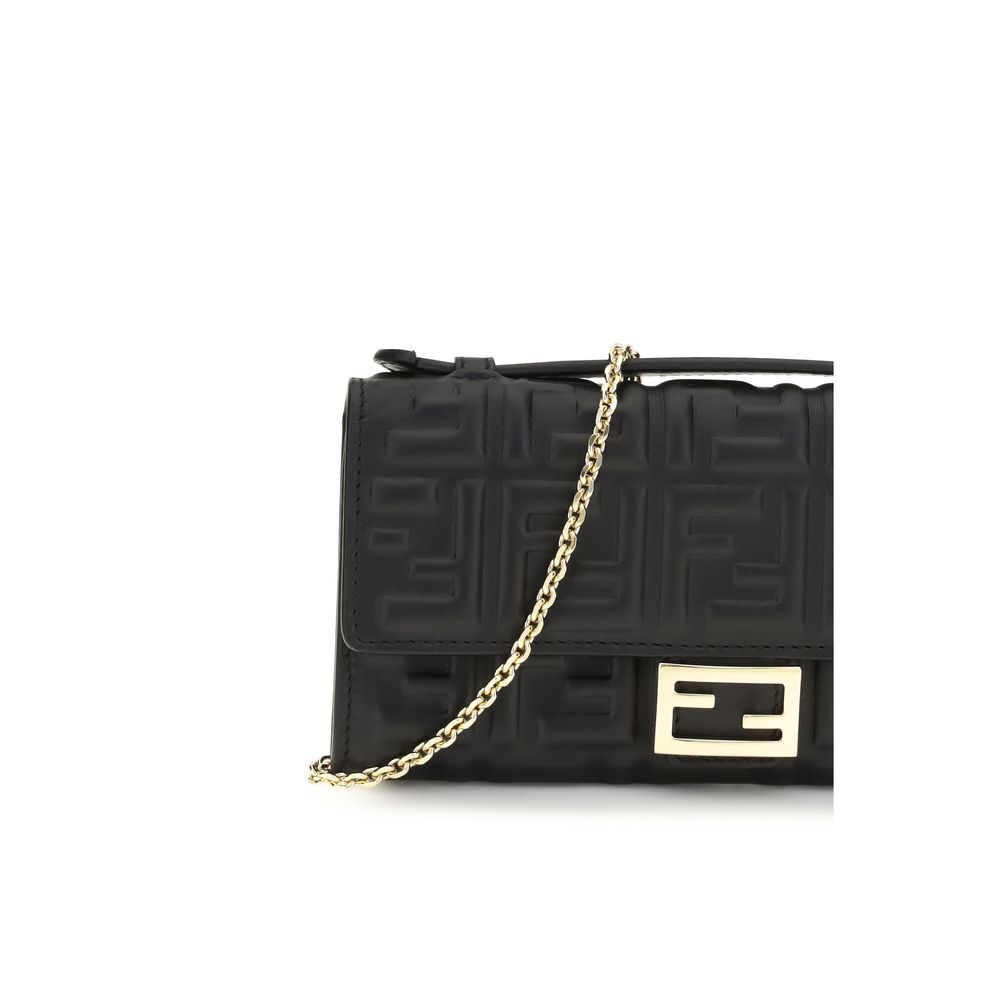 Fendi Black Calf Leather Bos Taurus Shoulder Bag