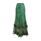 Etro Bicolor Silk Long Skirt
