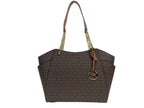 Michael Kors Jet Set Chain Brown MK Signature Large Shoulder Tote Bag