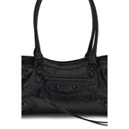 Balenciaga Black Calf Leather Bos Taurus Shoulder Bag