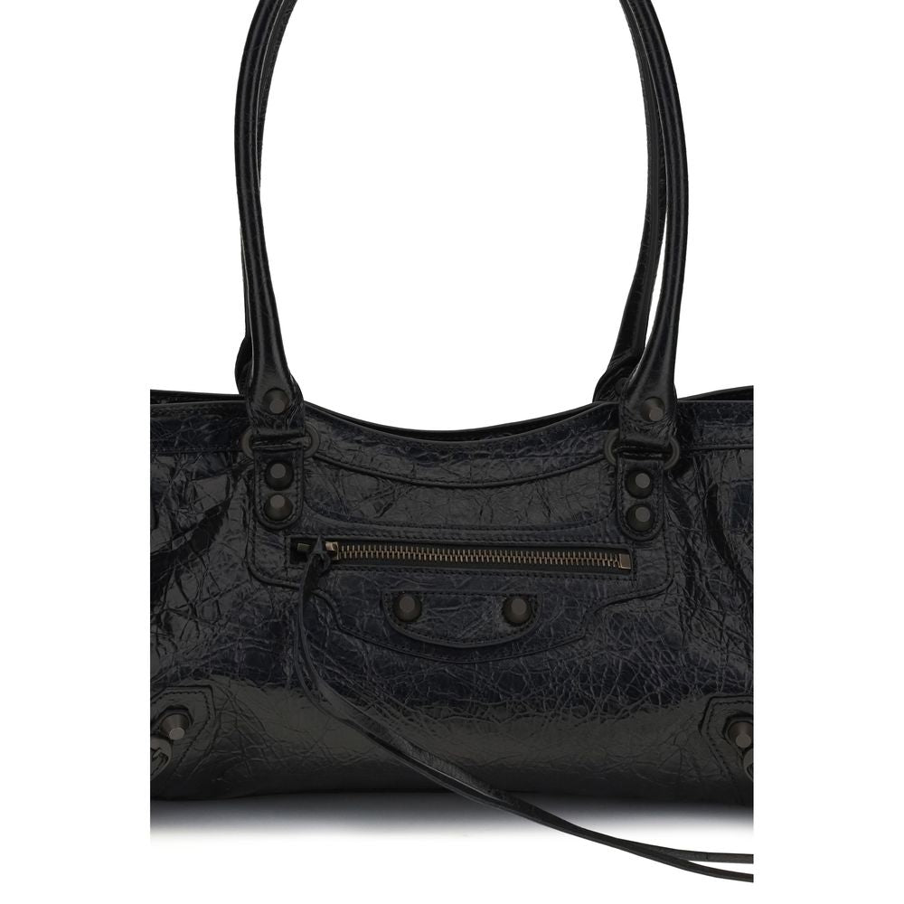 Balenciaga Black Calf Leather Bos Taurus Shoulder Bag