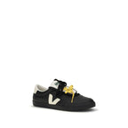 Veja Black Calf Leather Bos Taurus Athletic Sneakers