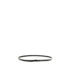 The Row Black Calf Leather Bos Taurus Thin Belt