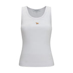 Maison Kitsuné White Cotton Sleeveles T-Shirt