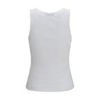 Maison Kitsuné White Cotton Sleeveles T-Shirt
