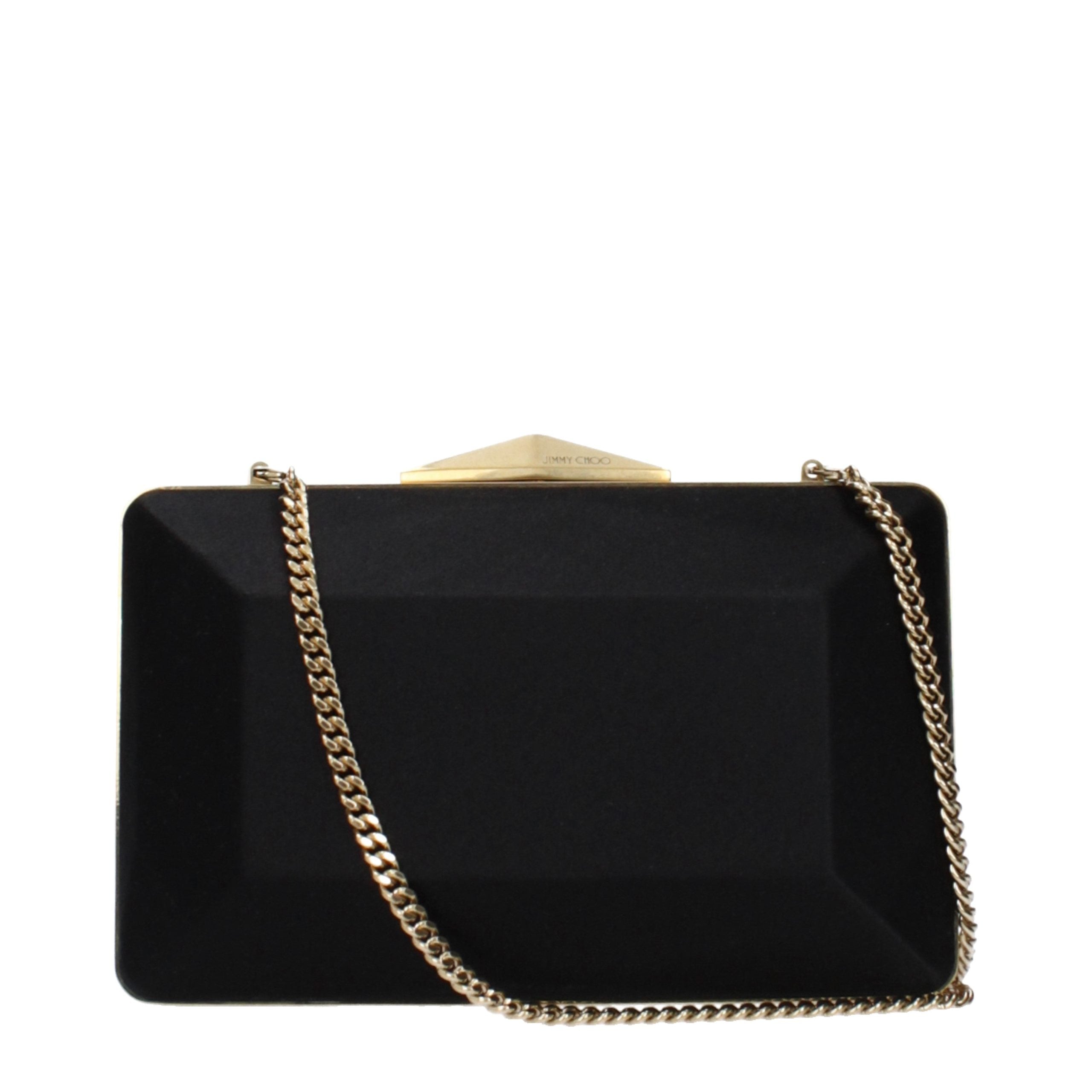 Jimmy Choo Black Satin Clutch Bag