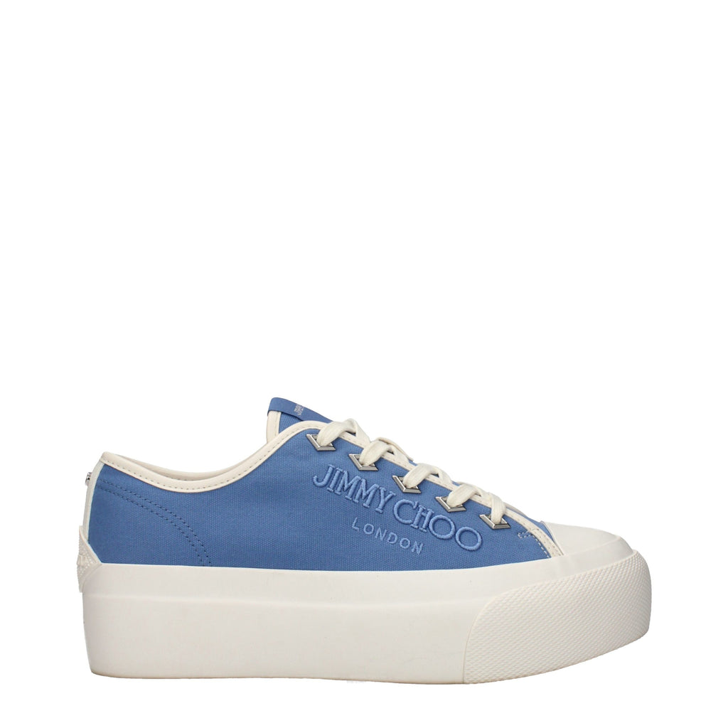 Jimmy Choo Blue Fabric Low Top Sneakers