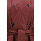 Saint Laurent Bordeaux Polyamide Trench Coat