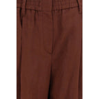 Brunello Cucinelli Brown Cotton Casual Pants