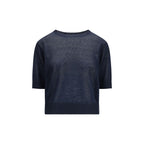 Brunello Cucinelli Blue Cotton Sweatshirt