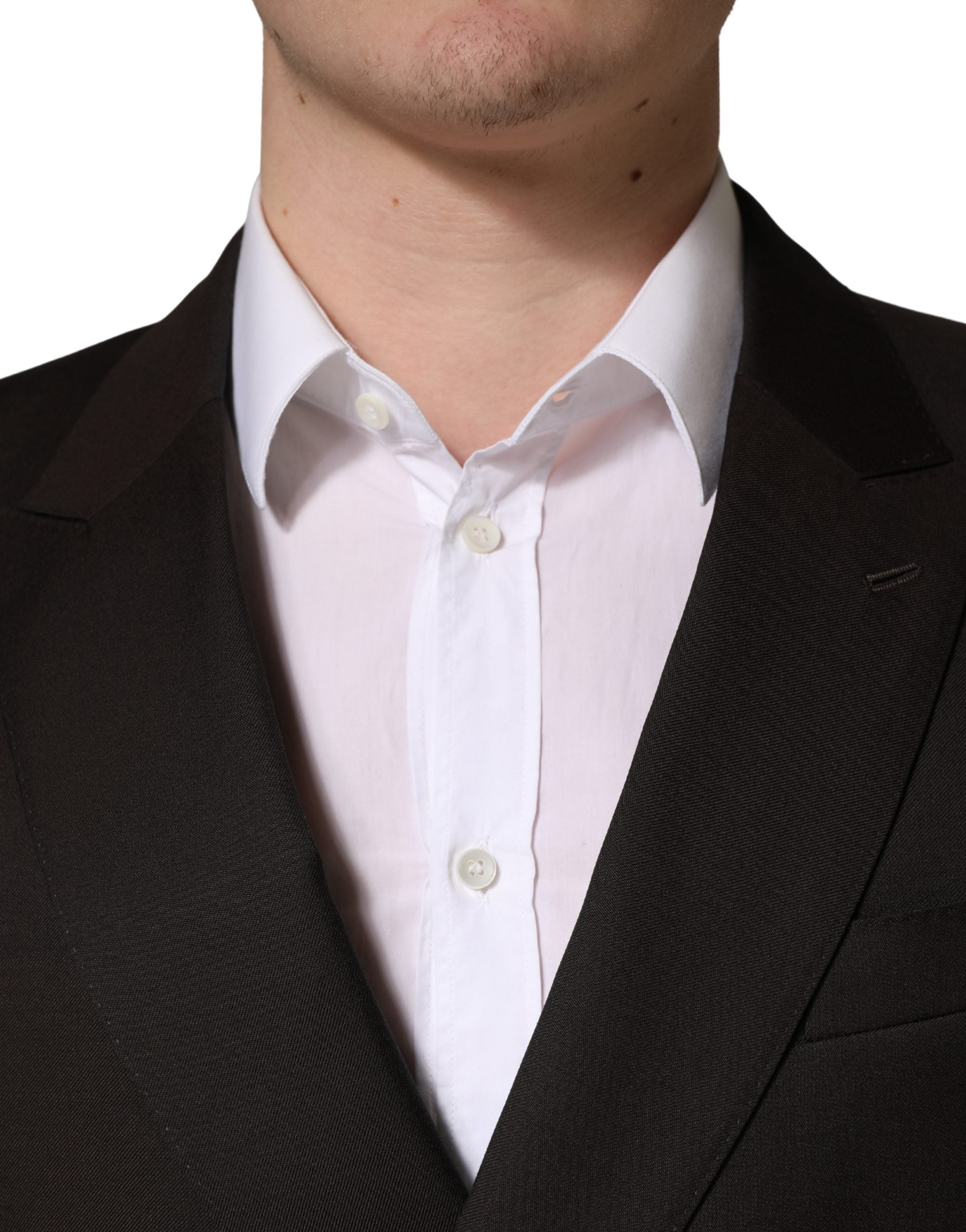 Dolce & Gabbana Dark Violet Wool Double Breasted Suit Jacket