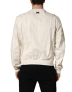 Dolce & Gabbana Off White Cotton FullZip Denim Blouson Jacket