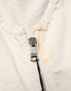 Dolce & Gabbana Off White Cotton FullZip Denim Blouson Jacket
