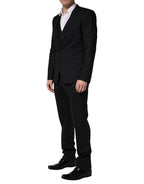 Dolce & Gabbana Black Wool 2 Buttons Formal 3 Piece Men Suit