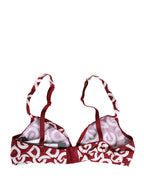 Dolce & Gabbana Red Logo Monogram Cotton Soft Cup Bra Underwear