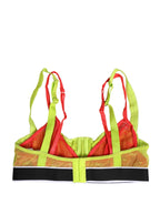 Dolce & Gabbana Yellow Nylon Layered Lace Balconnet Bra Underwear