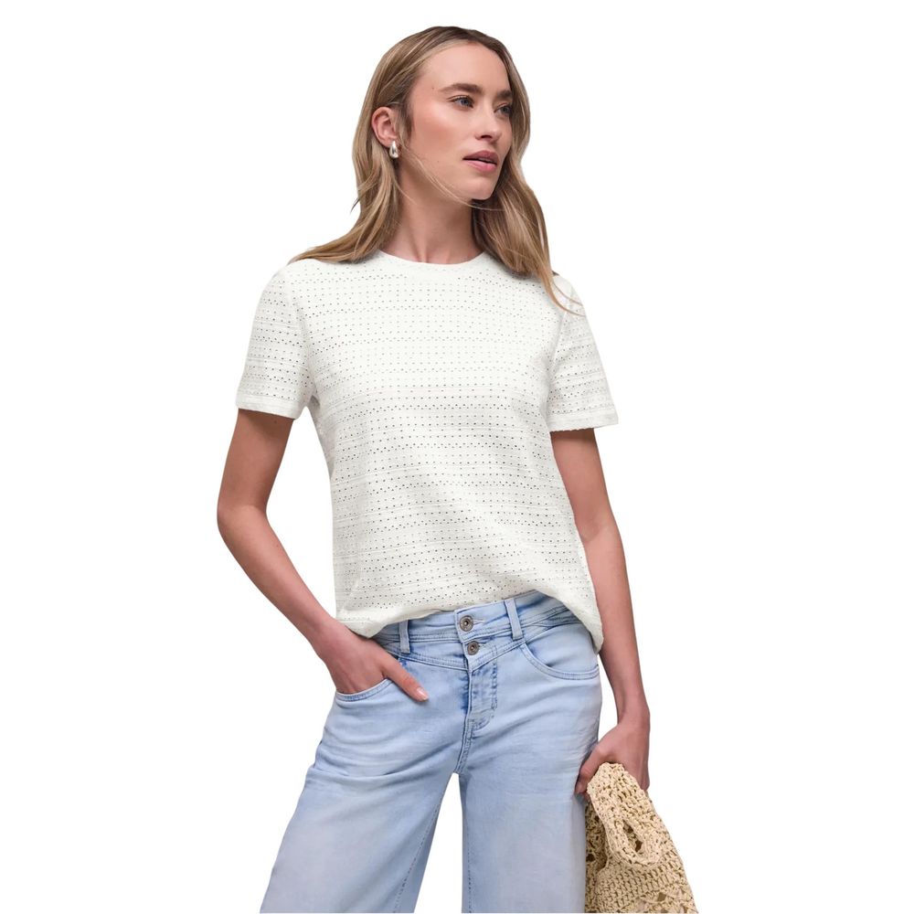 Street One Cream Cotton T-Shirt