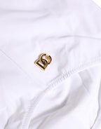 Dolce & Gabbana White Halter Top High Waist Bikini Bottom Swimwear