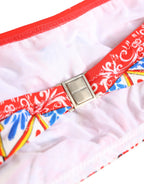 Dolce & Gabbana Multicolor Carretto Bandeau Swimsuit Top Swimwear