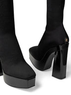 Jimmy Choo Black Fabric Over The Knee