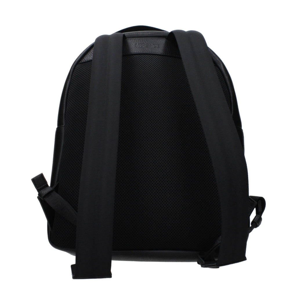 Versace Black Leather Backpack