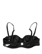 Dolce & Gabbana Black Nylon Padded Balconnet Brassiere Underwear