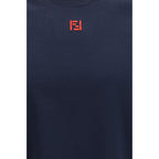 Fendi Blue Cotton T-Shirt