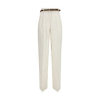 Max Mara Beige Linen Casual Pants