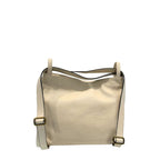 Baldinini Trend Beige Cowhide Leather Women Backpack