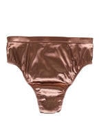 Dolce & Gabbana Brown Silk Satin Lingerie Panty Brief Underwear