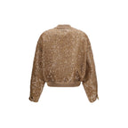 Brunello Cucinelli Brown Silk Bomber