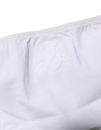 Dolce & Gabbana White Nylon Stretch Mid Waist Brief Panty Underwear