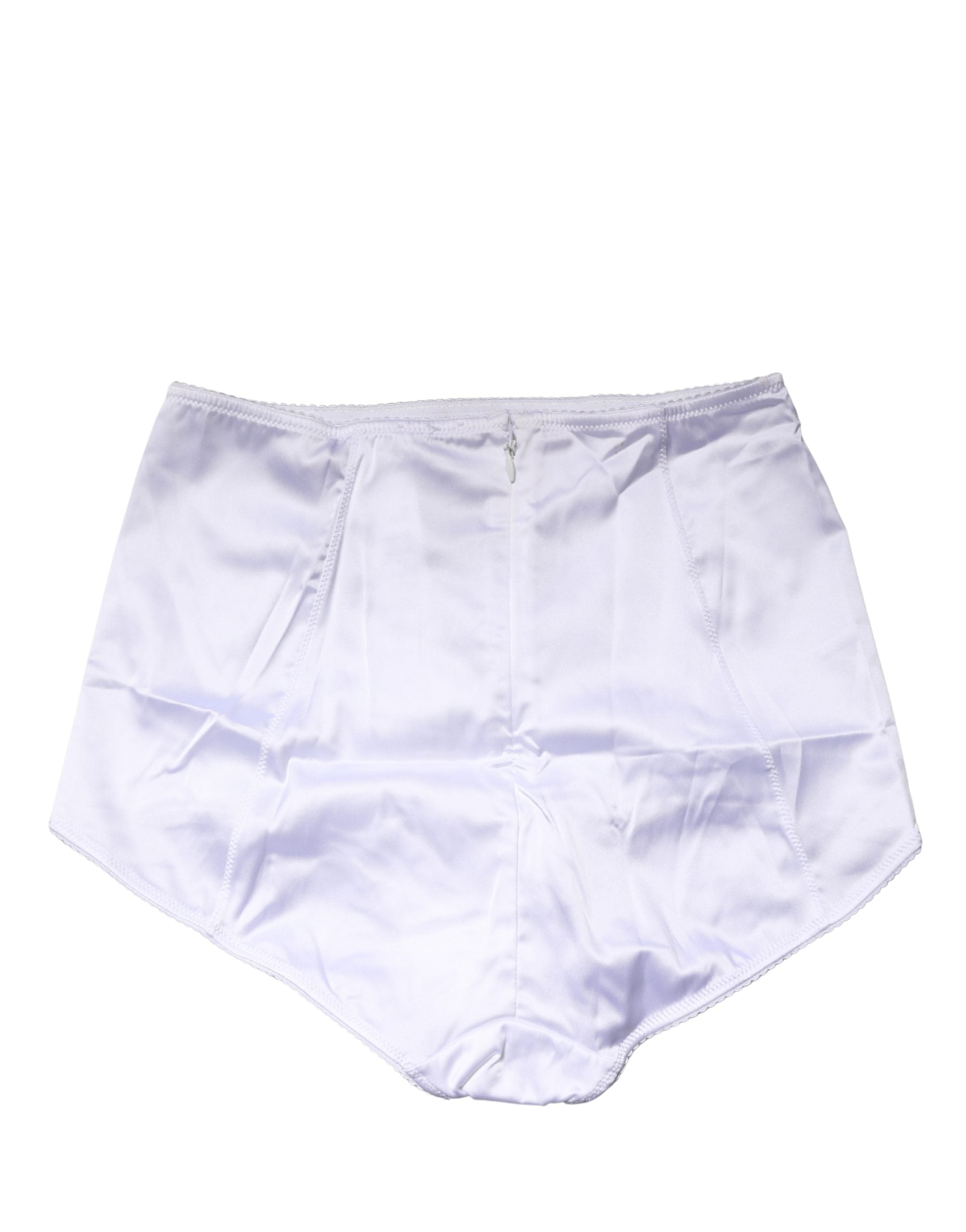 Dolce & Gabbana White Silk Blend High Waist Girdle Panty Underwear